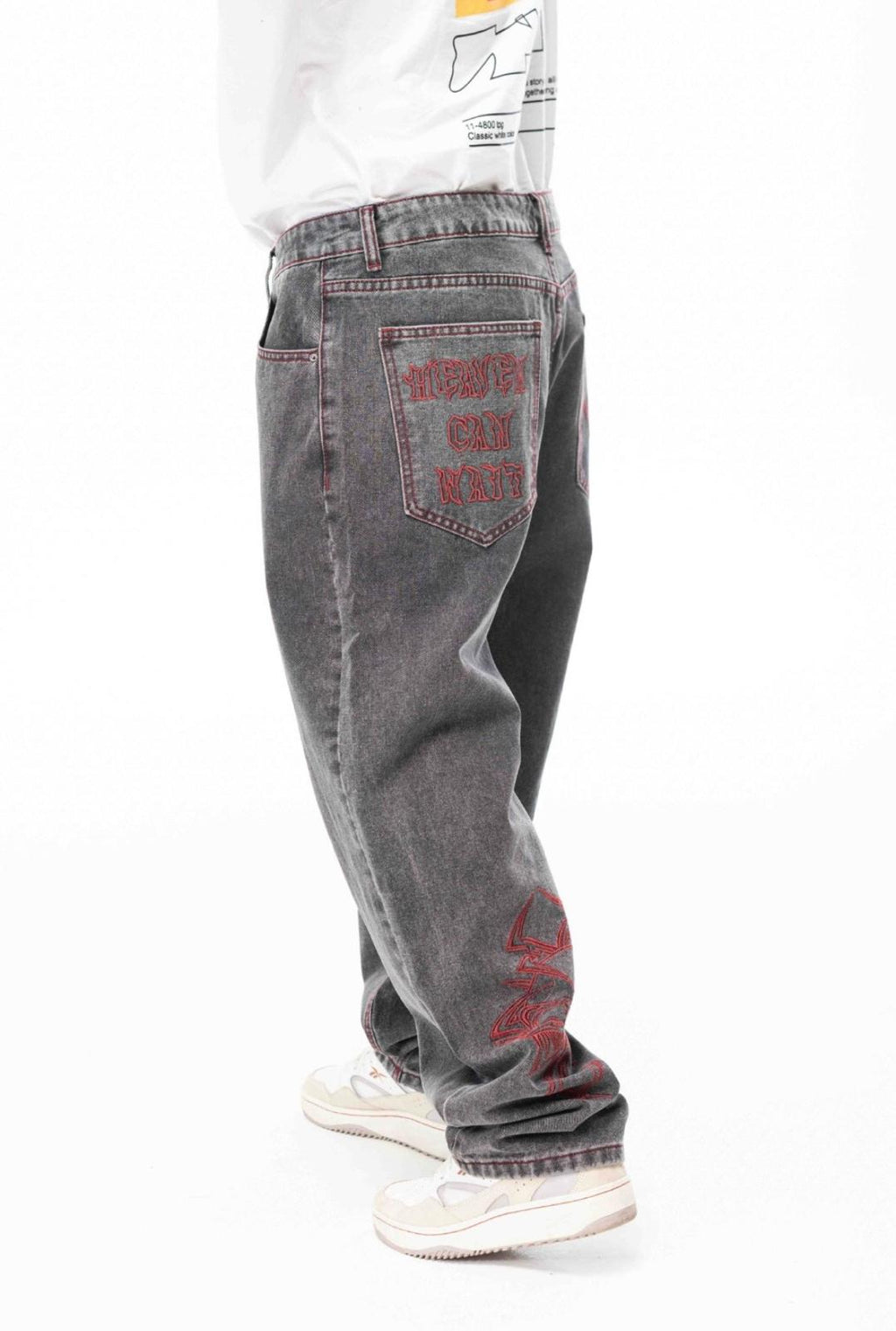 Jeans GRIS BORDADO