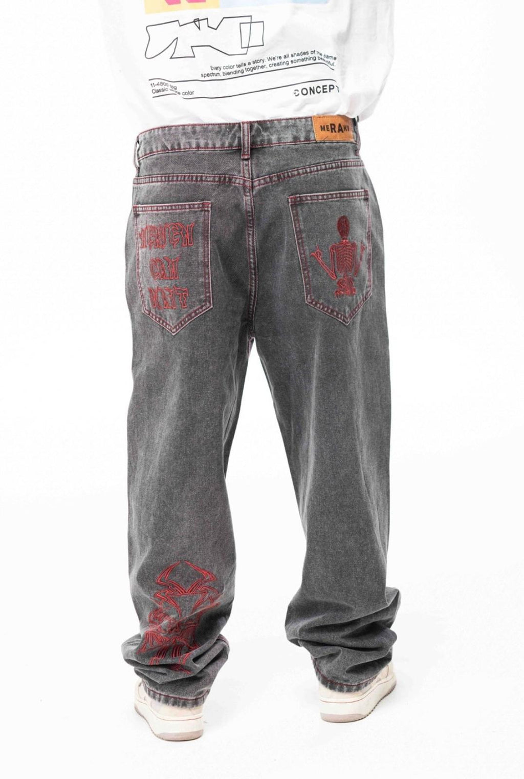 Jeans GRIS BORDADO