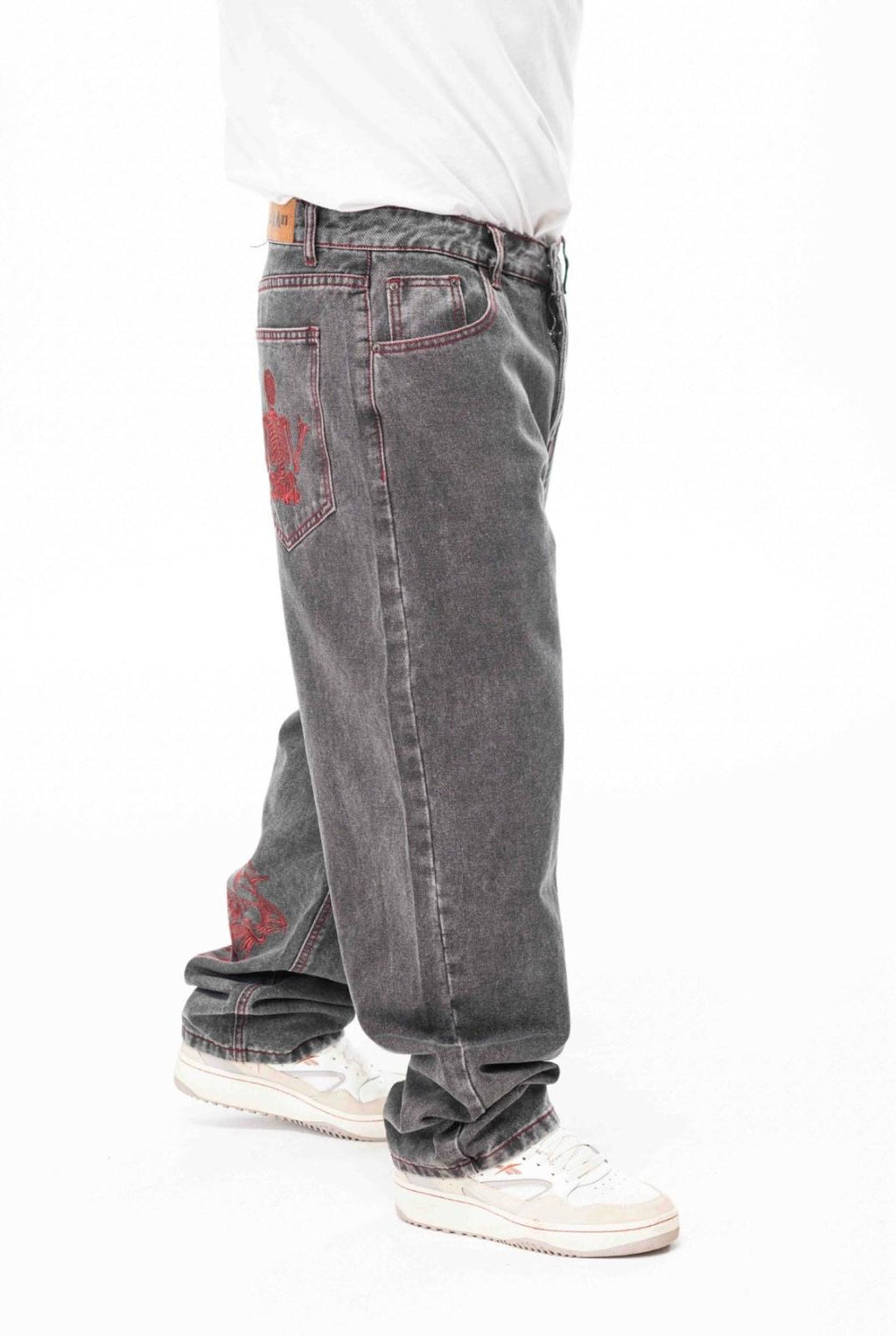 Jeans GRIS BORDADO