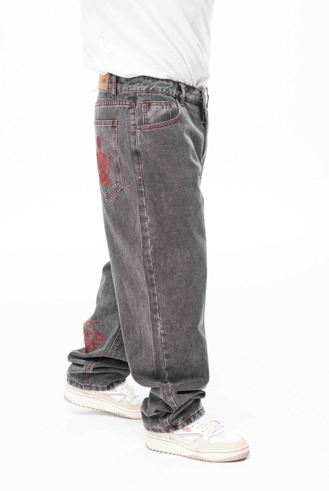 Jeans GRIS BORDADO